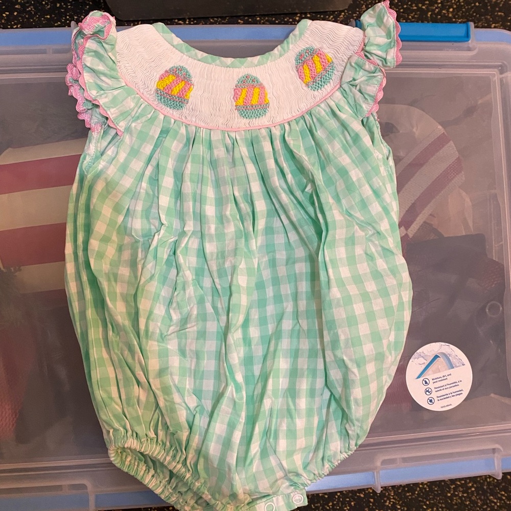 Easter Smocked Bubble Outfit 6M